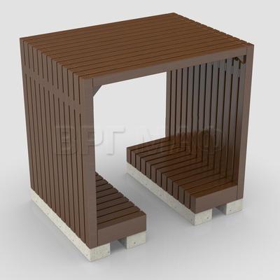 Навес парковый со скамейкой "Академическая 3" арт. 15644 ВРГ МАФ Нижний Новгород Навес парковый со скамейкой 'Академическая 3' арт. 15644 Нижний Новгород